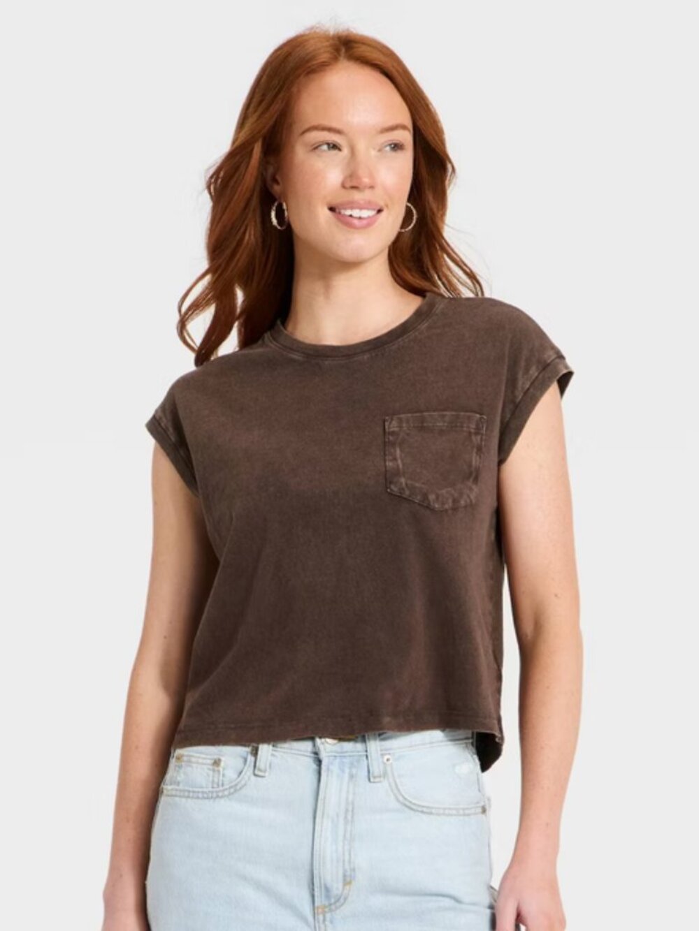 Women's Short Sleeve Pocket T-Shirt - Universal Thread Brown XS